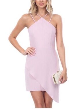 Amanda Uprichard Odean Pale Lavender Asymmetrical Halter Dress Size S (Revolve)